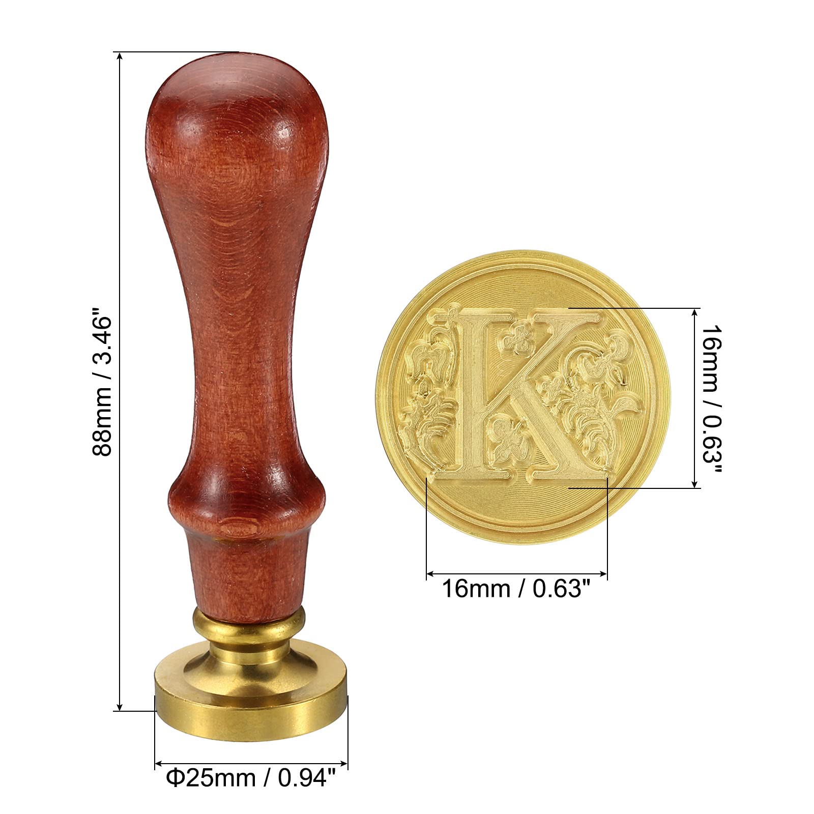PATIKIL Alphabet K Wax Seal Stamp - Image 2