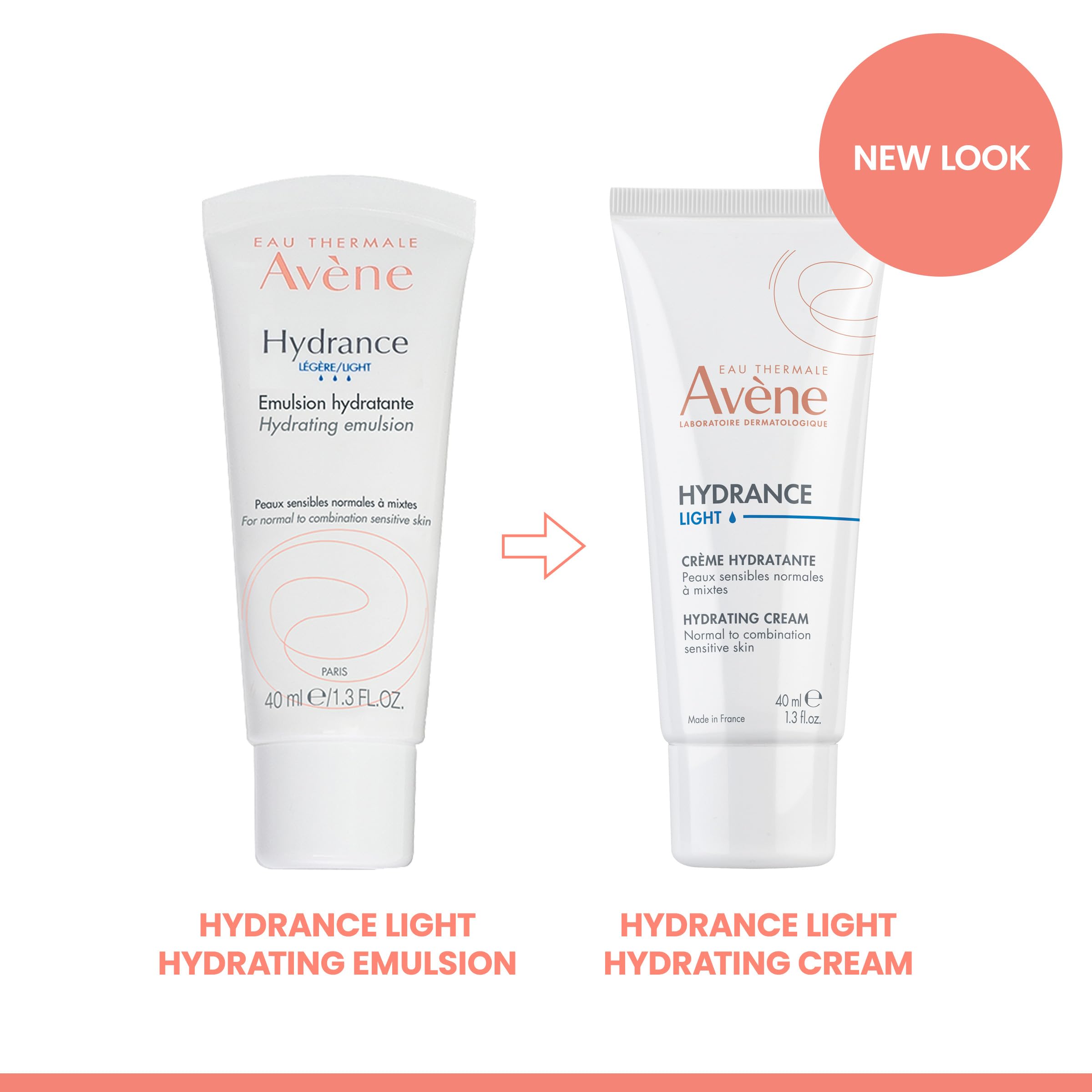 Avène Hydrance LIGHT Hydrating Emulsion, Daily Face Moisturizer Cream, Non-Comedogenic, 1.3 Oz