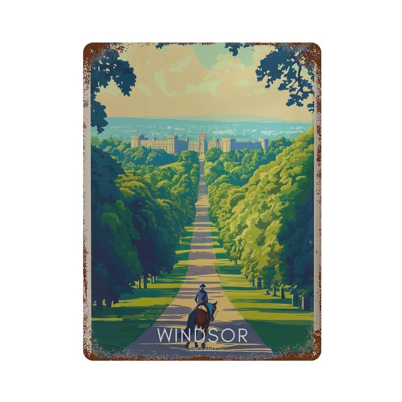 xiaoxiaoshen Windsor Castle Travel England Wall Decor Art Metal Tin Poster Modern Home Decor Art Home Bar Shop Decorations Vintage Sign 40x30cm