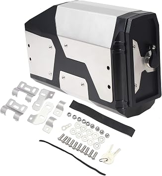 Motorcycle Tool Box,Stainless Steel Gear Tool Box Waterproof Side Boxes Compatible with BMW R1250GS/Adventure,R1200GS/Adventure 2003-2023 Silver