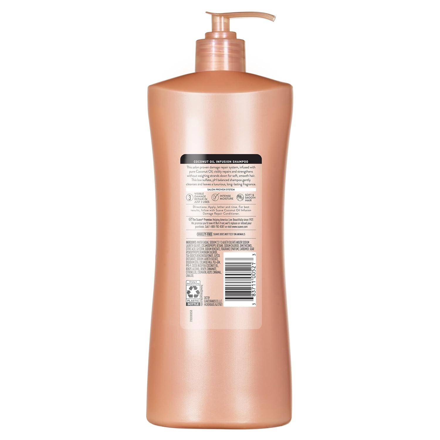 Suave Coconut Oil Infusion Shampoo for Damaged Hair, Salon-Proven Damage Repair System, Hydrates & Moisturizes for Visible Repair in 3 Uses, 28 FL OZ Pump, 4 Count - Image 5