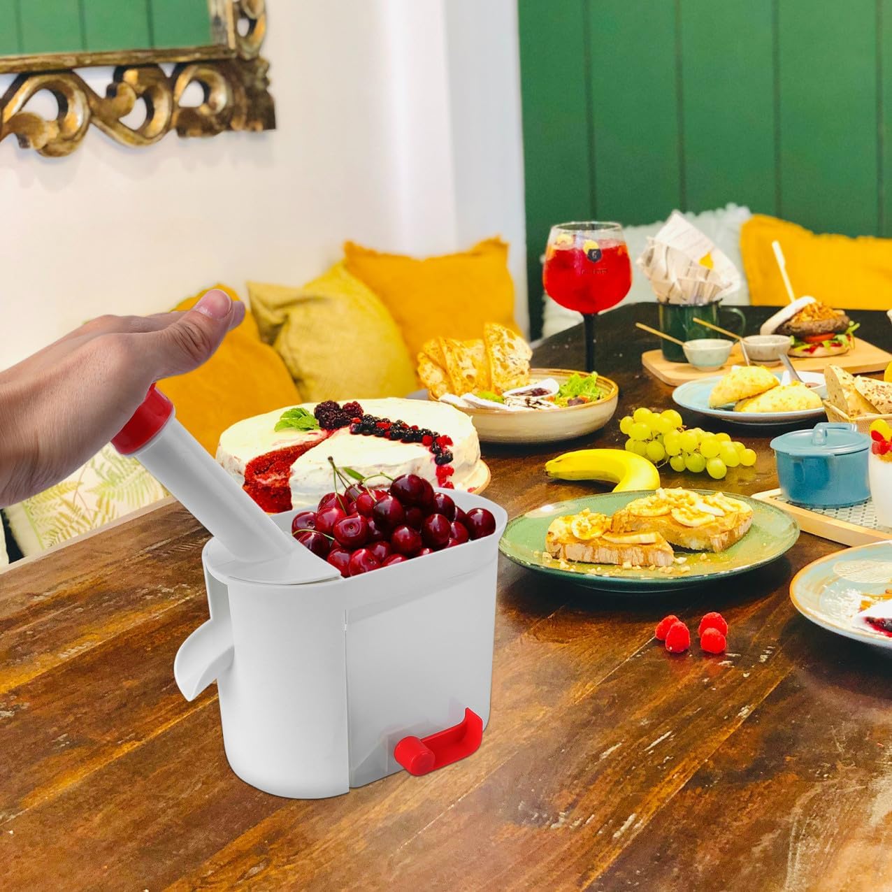 DECHOUS Multifunctional Cherry Pitter Tool Easy Grip Fruit and Vegetable Corer for for Efficient Cherry Core Removal Kitchen Gadget for Prep