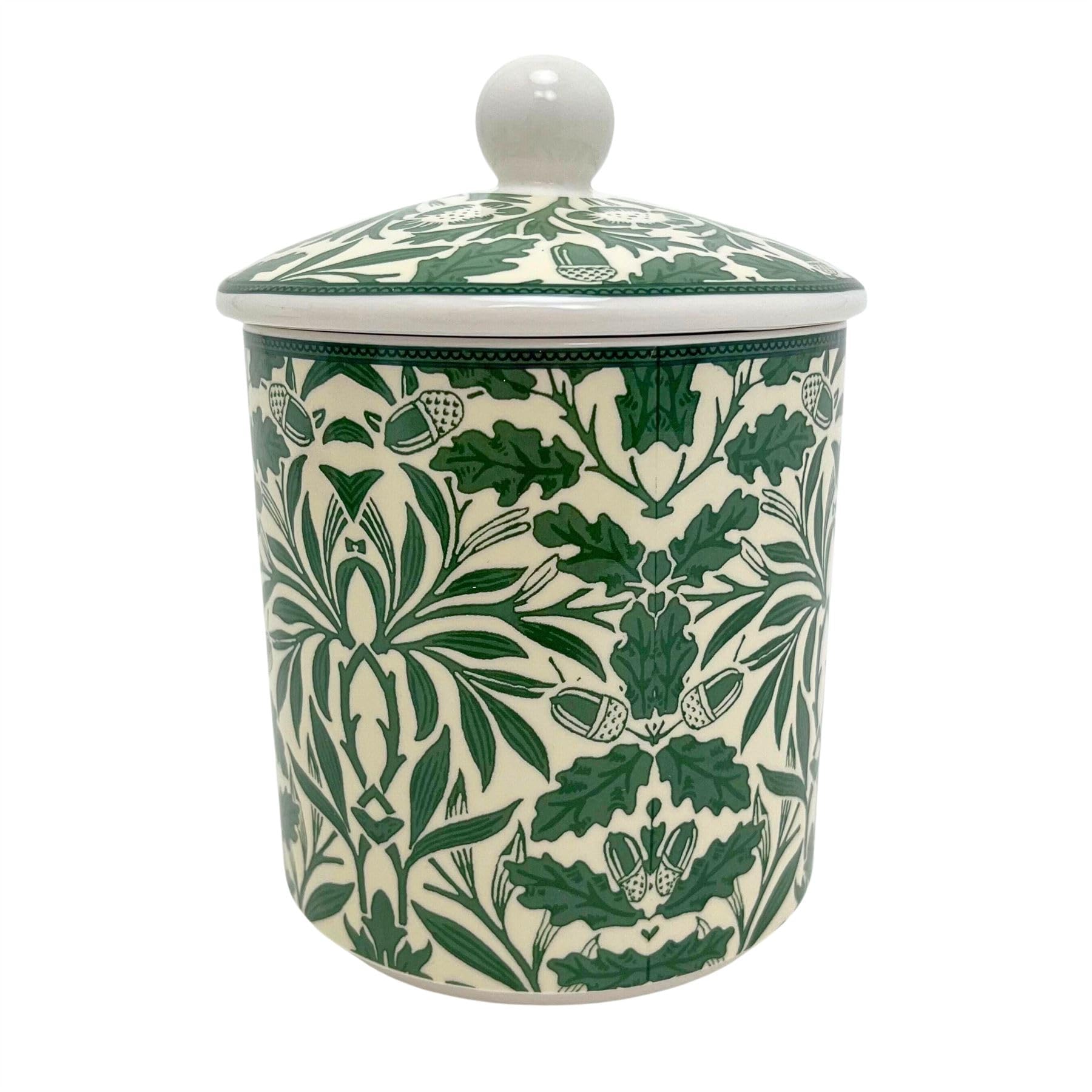 Carousel Home William Morris Acorn Ceramic Jar, 500ml Airtight Kitchen Food Storage Container - 14.5cm