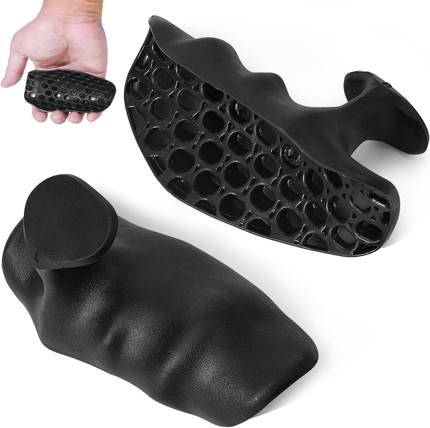 Original Weight Lifting Grips for Men Women Palm Protection, Ergonomics Fingerless Rubber Gym Hand Grips for Weight Lifting, Deadlifts, Gym Workout Gloves for Bodybuilding Black
