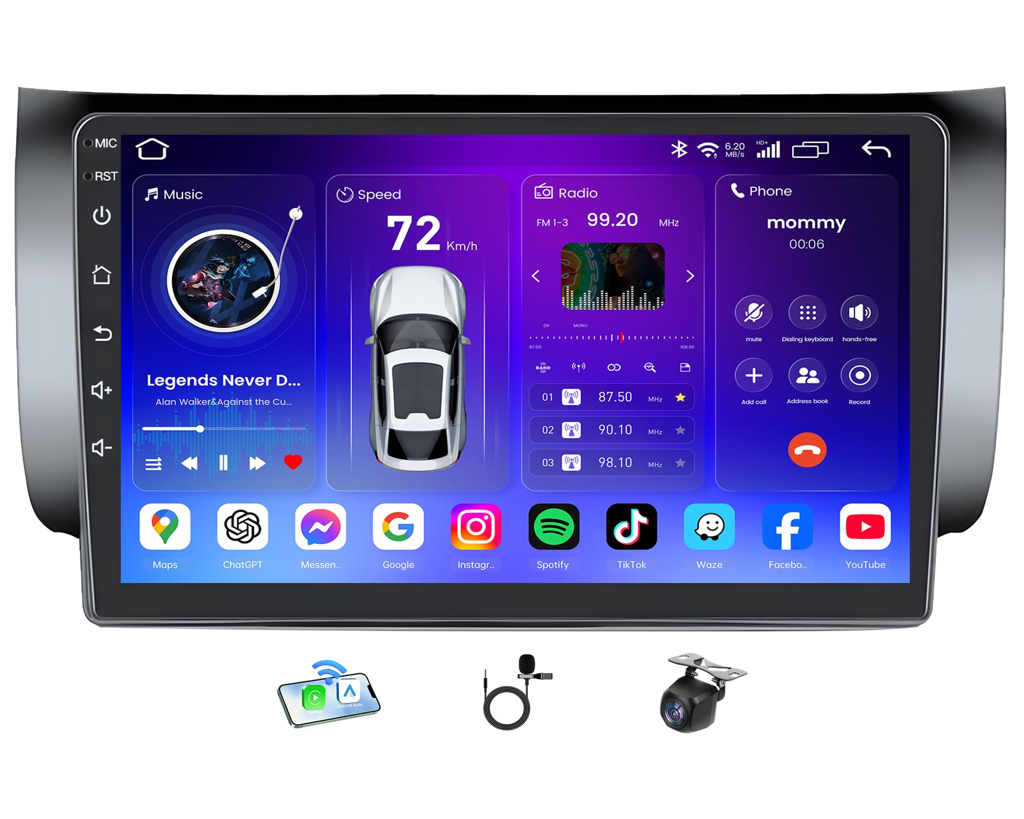 8Core 32G ROM 5G WiFi Car Radio for Nissan Sentra 2013-2017: 10.1 Inch 1280x800 IPS Touch Screen Car Stereo Upgrade Wireless Carplay & Android Auto