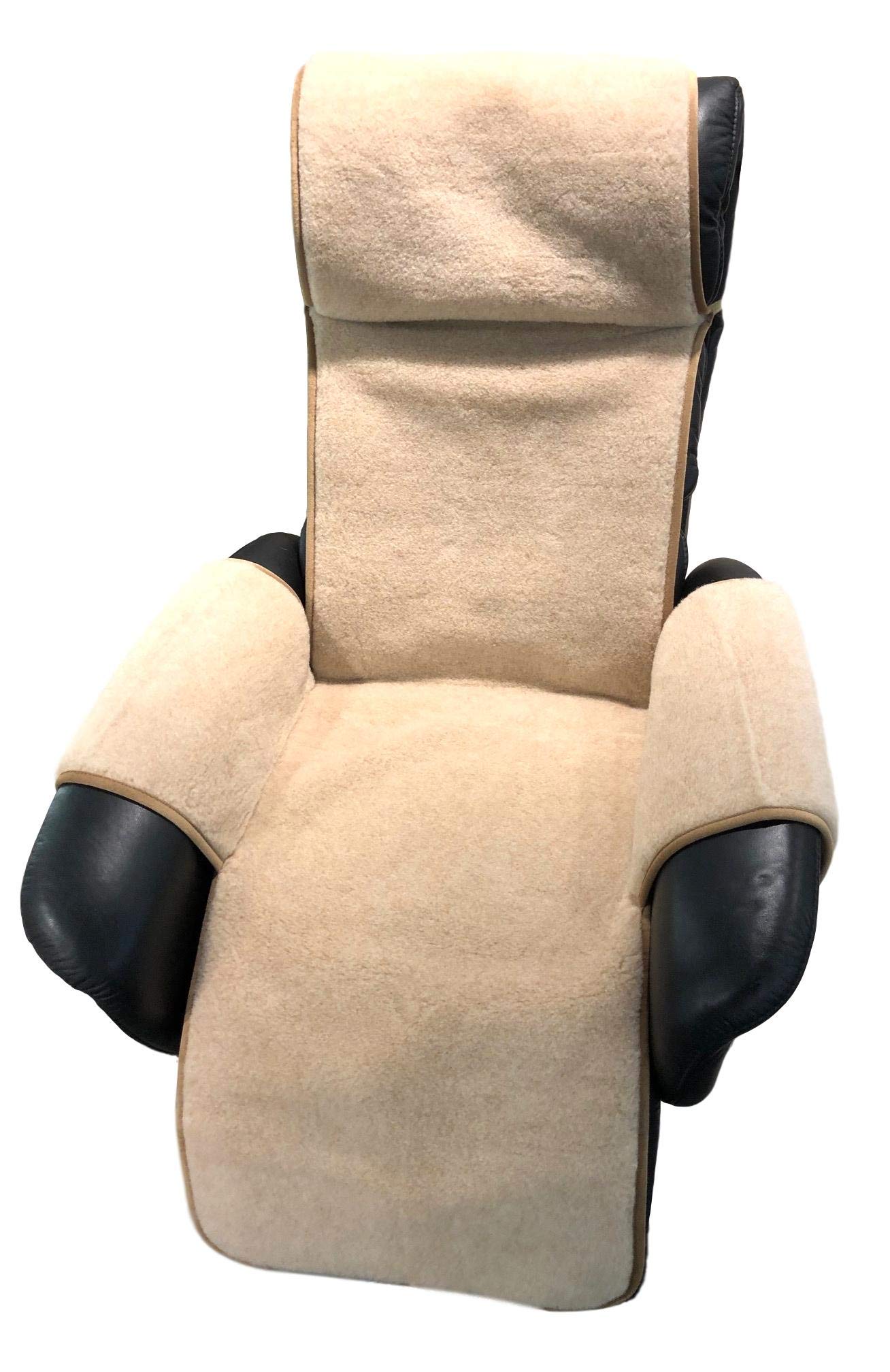 Sesselschoner Relaxsessel Alpaca mit Taschen und Befestigung Überwurf Sitzauflage 100% Wolle