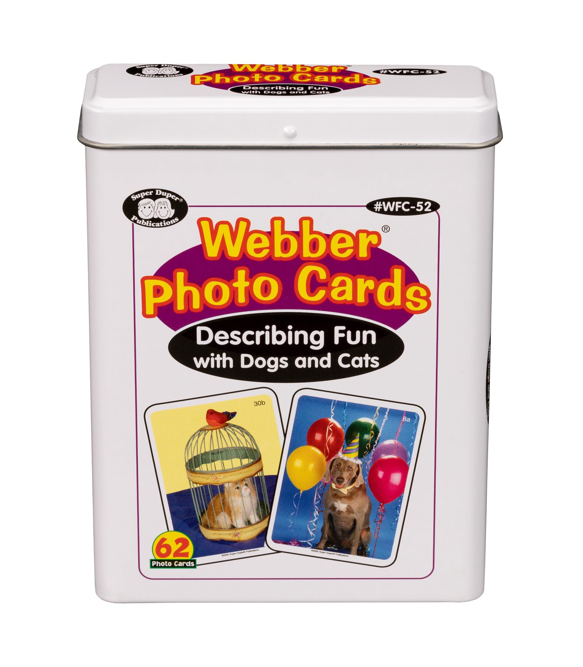 Super Duper Publications | Webber(r) "Describing Fun with Dogs and Cats" Photo Card Deck | Educational Learning Resource for Children