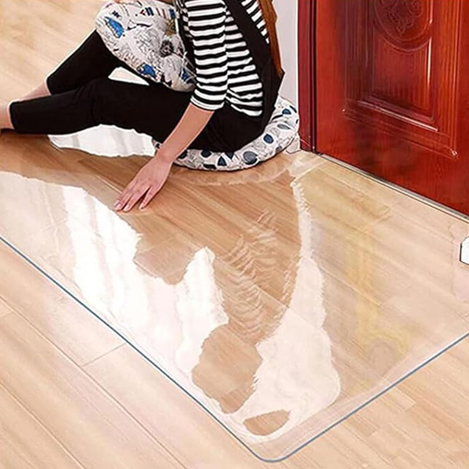 Kratzfest Bodenschutzmatte Eingang Bodenmatte PVC 1.5mm Dauerhaft Transparent Bürostuhl Matte Hohe Schlagzähigkeit Stuhlunterlage für Hartböden,Leicht Zu Reinigen (120cm×150cm)