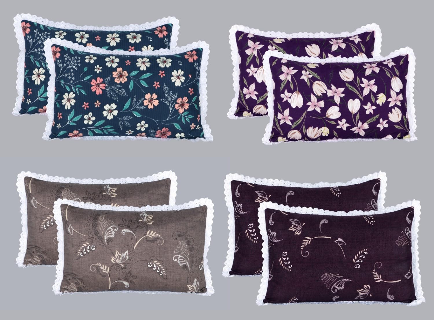 RD TREND Pillow Covers - Floral Cotton Set of 2 -28 RD TREND Pillow Covers - Floral Cotton Set of 2 -28