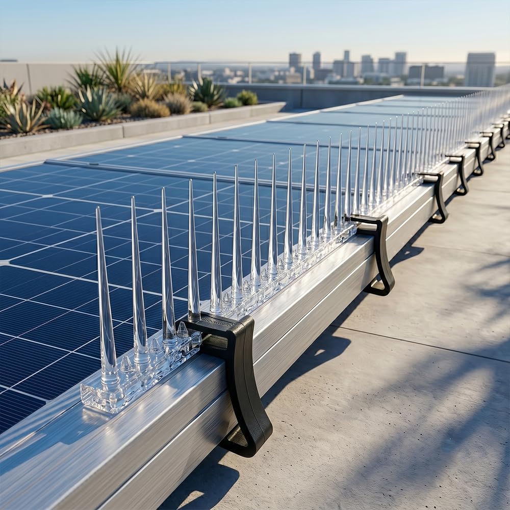 PikArt (Pcs 0f 10) Solar Panel Protection Bird Spike | Anti Pigeon Barrier for Rooftop Solar Panels | Weatherproof | with Double Clips | Long-Lasting Outdoor Protection,-image-28