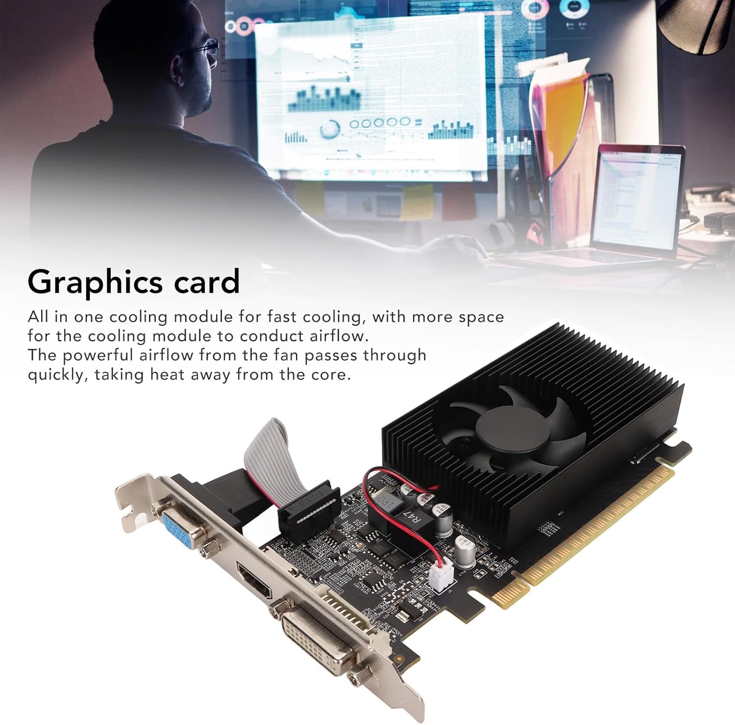 Scheda Grafica GT610, Scheda Grafica da Gioco da 2 GB DDR3 a 64 Bit con