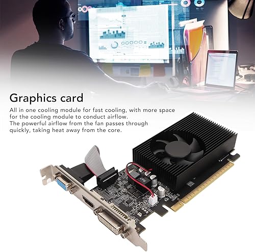 Miniatura 2 de Diyeeni GT610 1GB DDR3 tarjeta gráfica 64 bits 520MHz tarjeta gráfica, tarjeta de vídeo 2K tarjeta gráfica de computadora con VGA DVI HDML Plug and