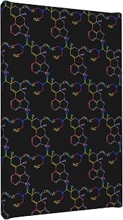 TFFEAY Molecule Acid Psychedelic Chemistry Canvas Frameless Decorative Paintings Artwork Painting Wall Art Posters for Living Room Bedroom Office 8x12in