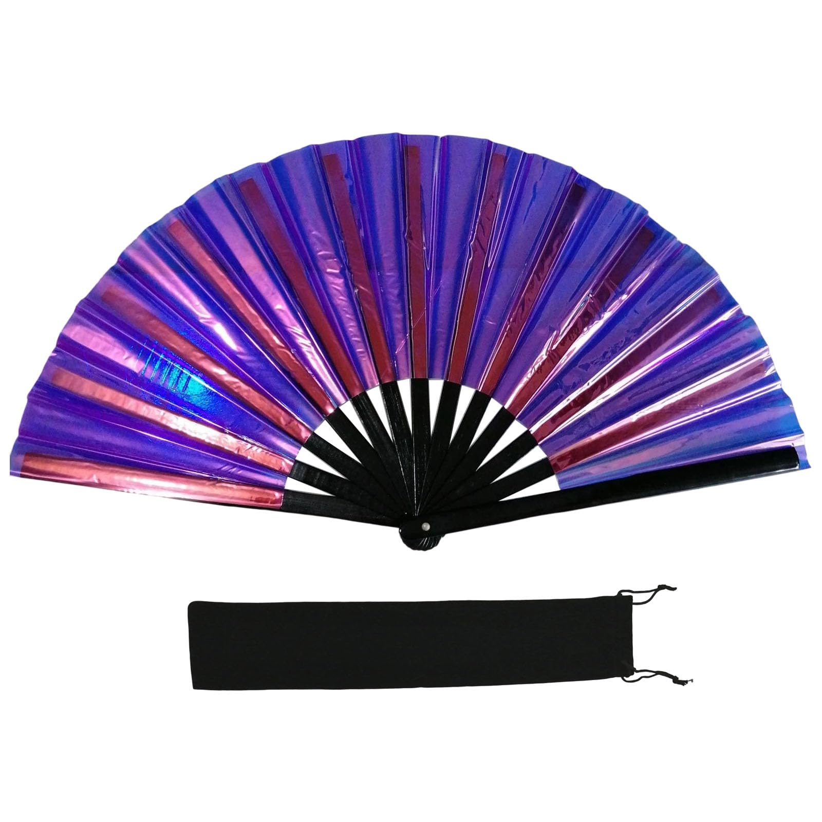 WEILWH PVC Reflective Colorful Hand Fan Dancing Foldable Clap for Enthusiasts Frame and Smooth Operations Martial Art
