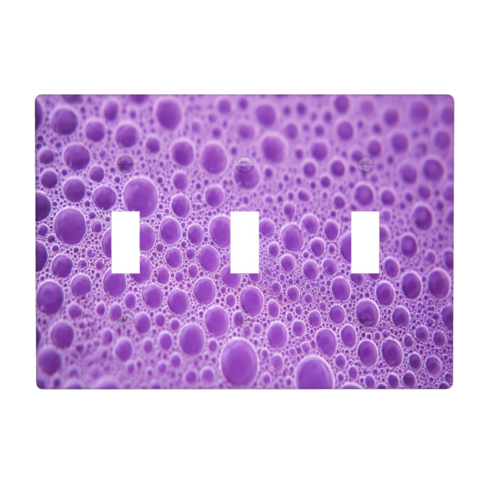 Woshuwo White Fermentation Foam Light Switch Covers 3 Gang Triple Toggle Wall Plate Switchplate Electrical Faceplate For Bathroom Kitchen Bedroom Decor