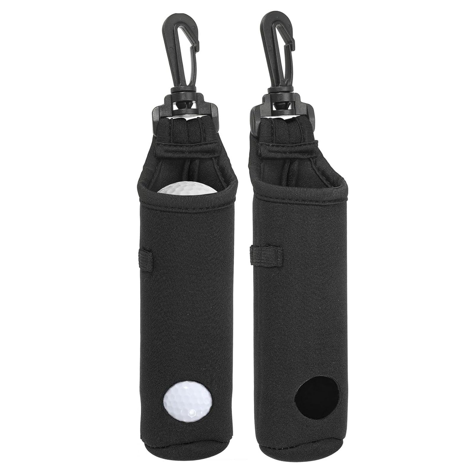 QLHNGUZ Golf Ball Carry Bag, Golf Tee Bags 2 Pcs Black Portable Pouch with Clip for Men and Women Storage Gift