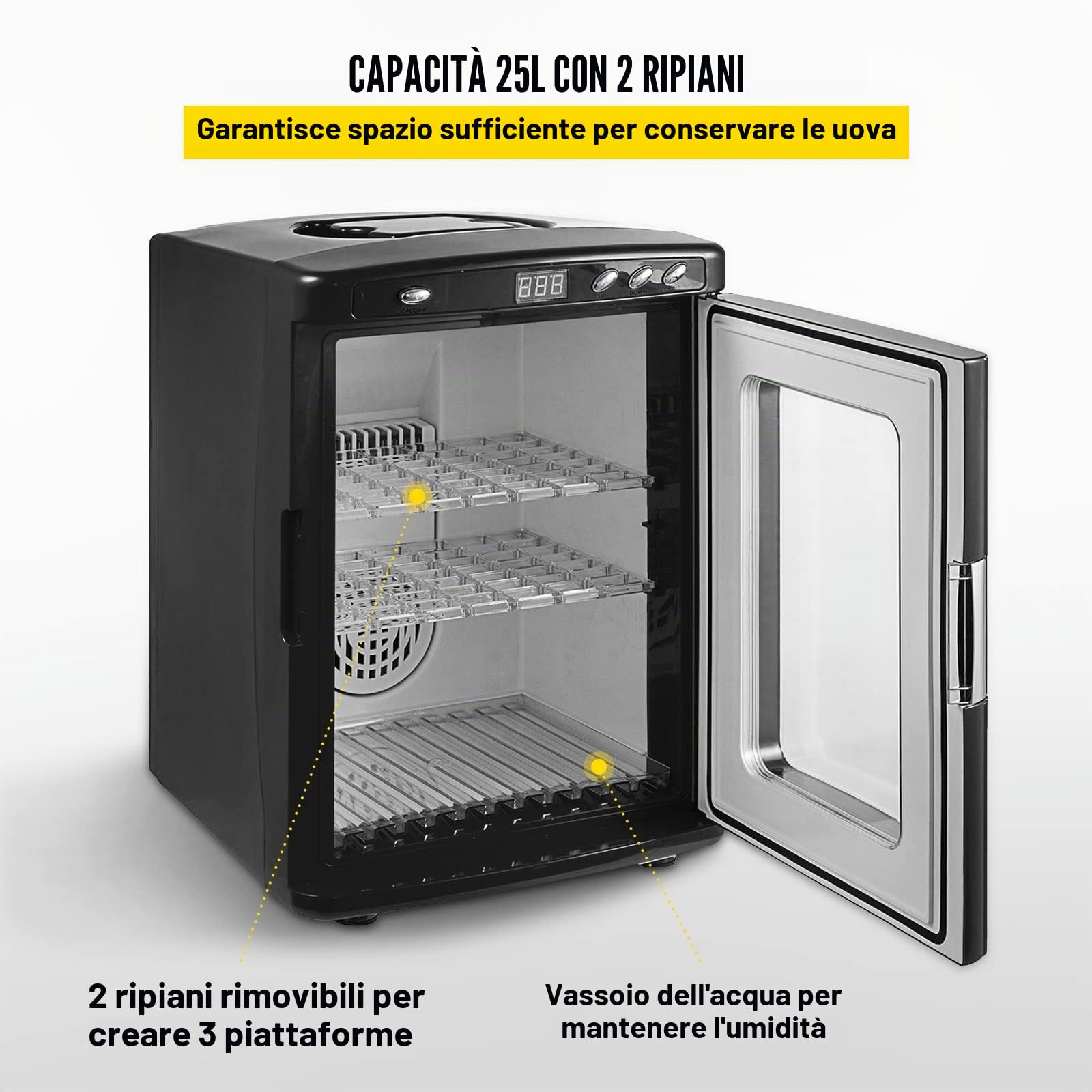 Incubatrice 5°-60°C (36-140°F), 25L, Automatica covatrice con Temperatura costante per rettili o Anfibi