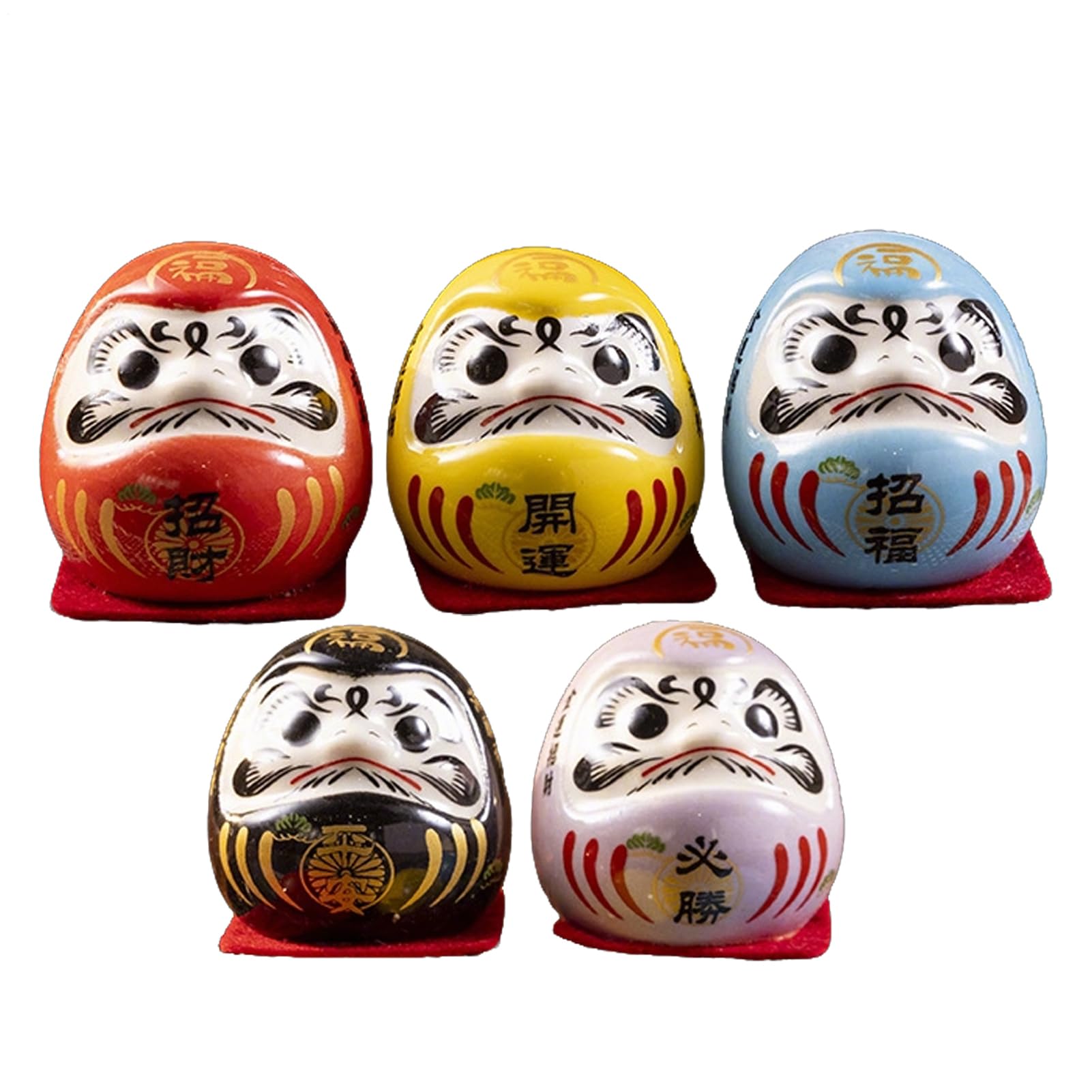 Amazon.co.jp: 日本だるま 小, 一套五个装陶瓷达摩日本达摩娃娃 日本达