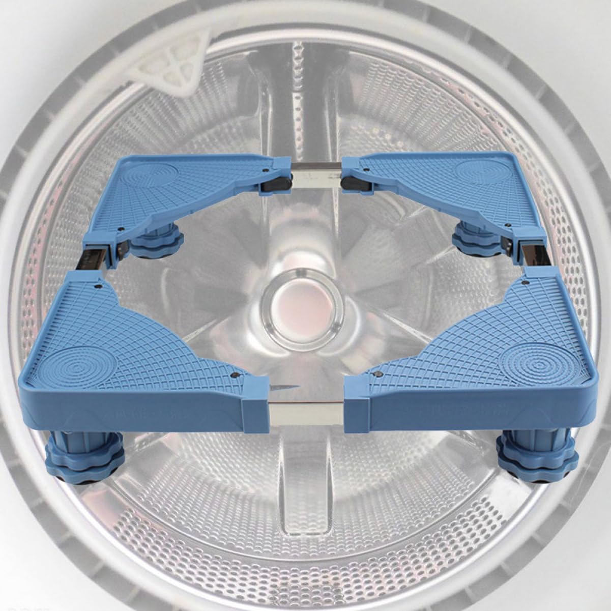 GLEAVI Base Ajustable para Lavadora y Soporte para Refrigerador 4 Pies, Altura Regulable, Antideslizante y Amortiguación para Mover y Fijar
