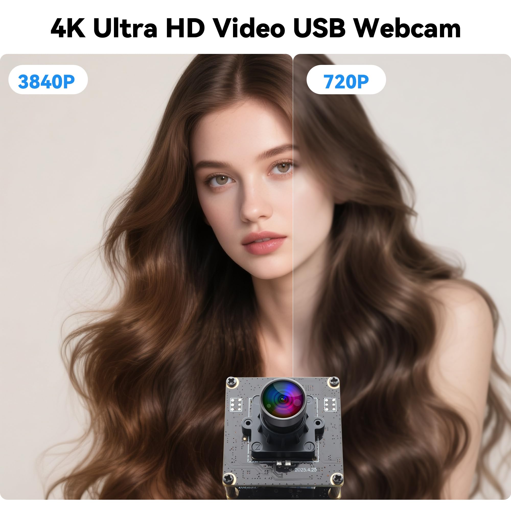 ELP 20MP USB-Kamera 4K 30fps USB 3.0 Typ-C Webcam 3840P Weitwinkelobjektiv für Windows Linux PC