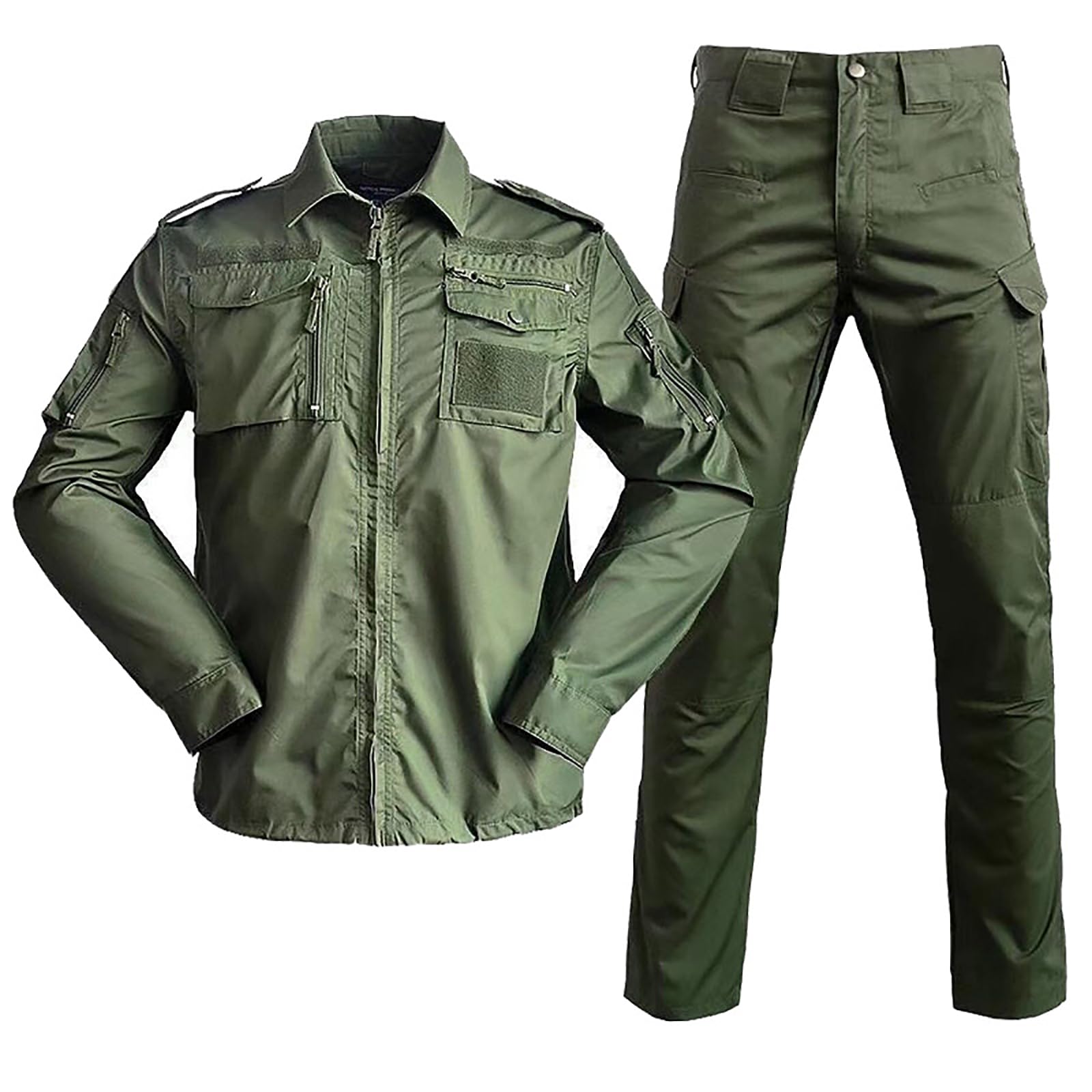 Kinroco Men's Green Tactical Uniform Outdoor Hunting Trekking Camping Military Combat Hiking Jackets And Trousers Set(Size:xxl,Color:green)