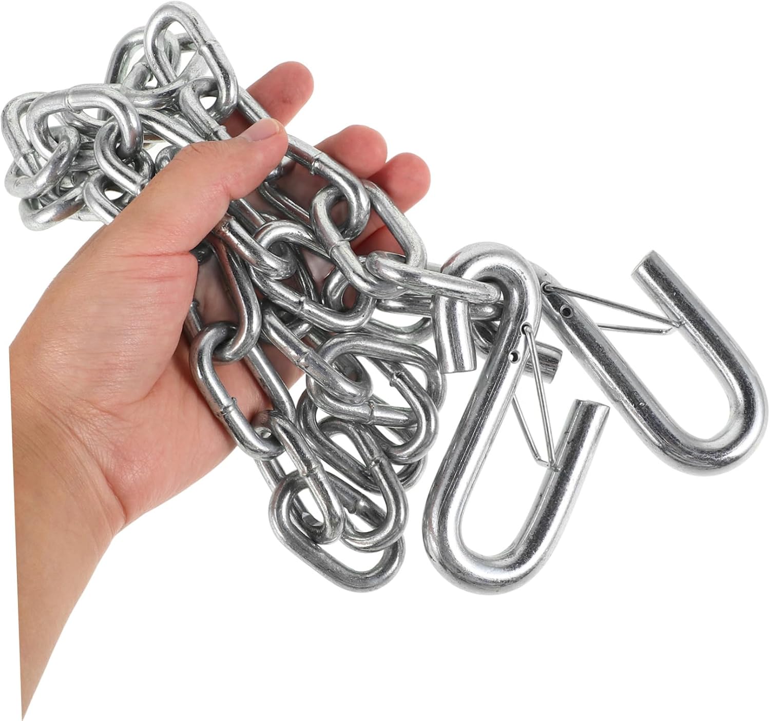 OUNONA Trailer Safety Chain with Heavy-Duty Hooks Towing Cable for Boats and Trailers Winch Strap Replacement for