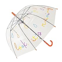 Fisura – Ombrello trasparente bambino “look, it’s raining” multicolore. Ombrello a cupola con apertura automatica. Regalo per bambini. 67,5 cm di diametro.