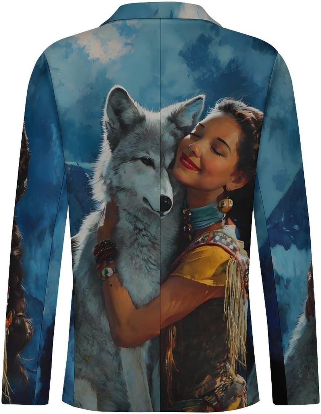 Hug Wolf Suits Blazer for Men Buttons Jacket Coat Business 6X-Large