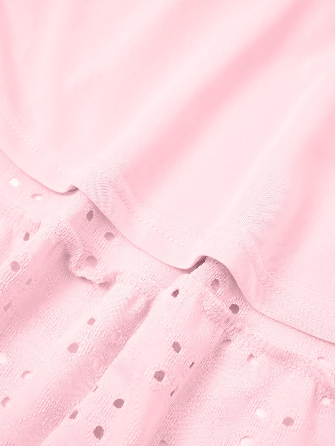 IFFEI Mommy and Me Matching Dresses Womens Eyelet Lace Ruffle Sleeve Midi Sundress for Casual Holiday Outfits - Image 6