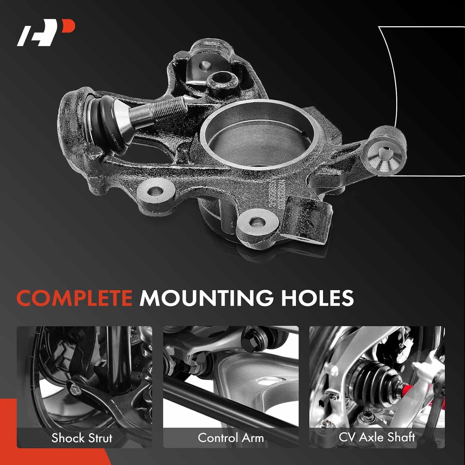 A-Premium Rear Left Suspension Steering Knuckle with Ball Joint Compatible with Jeep WK2 Series Grand Cherokee 2012-2015 & Dodge Durango 2011-2015, Driver Side