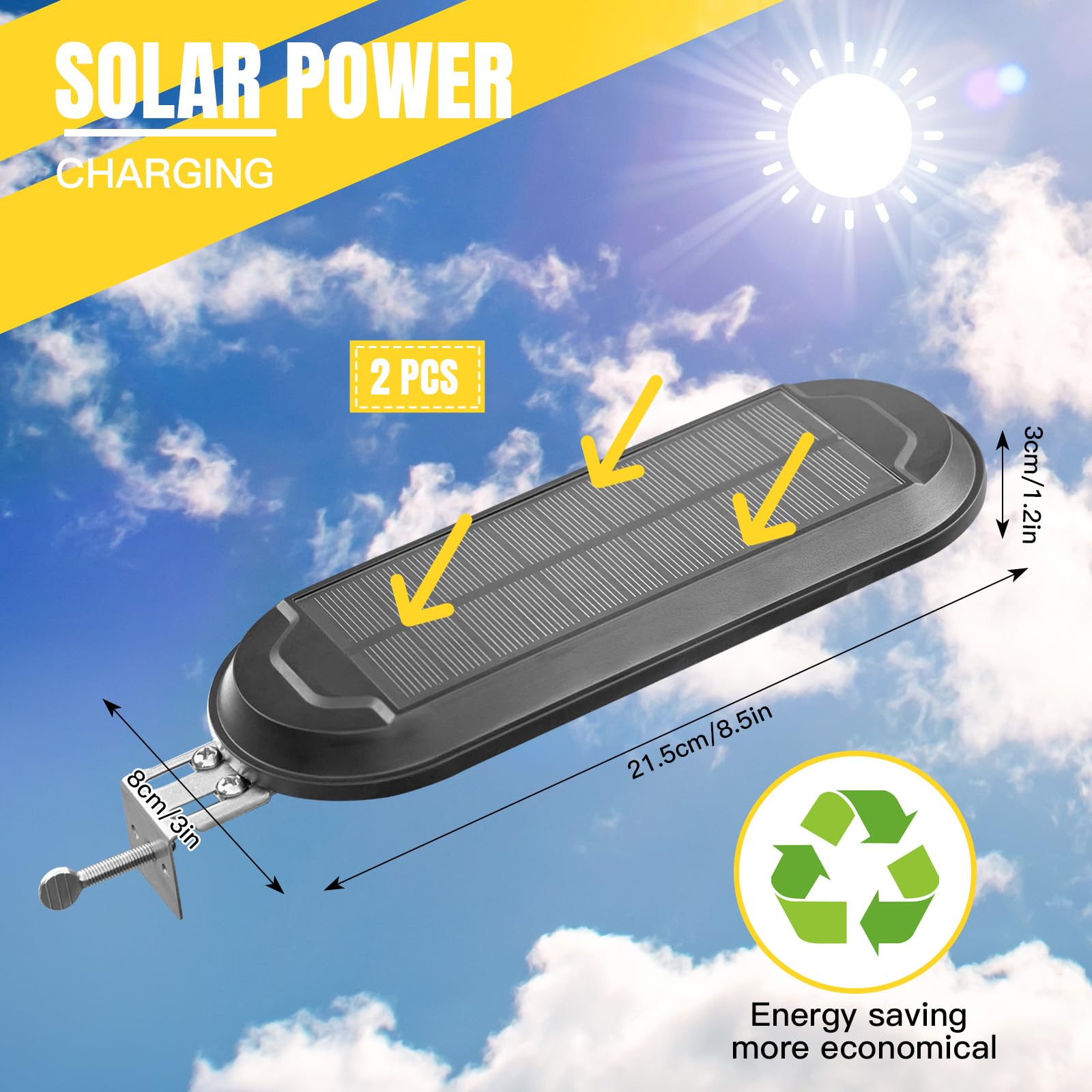 VIHOSE 2 sztuki lamp solarnych do znaków nieruchomości, znak zewnętrzny LED, wodoodporny, dla agenta nieruchomości, oświetlenie podwórka biznesowego, z regulowanym obrotowym wspornikiem montażowym