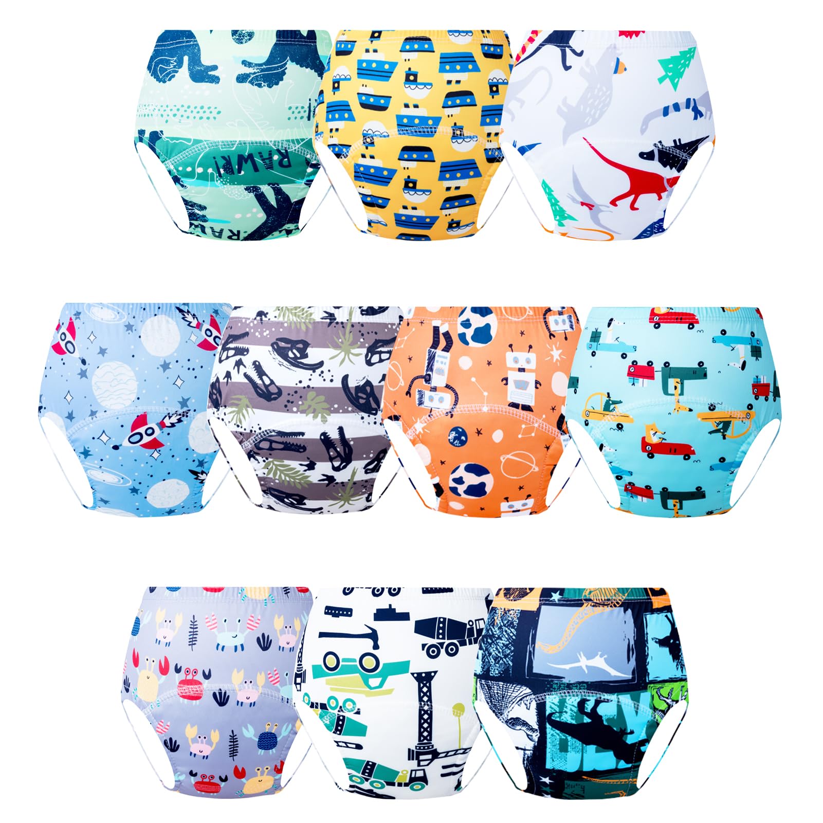 JackLoveBriefs Töpfchen-Trainingshose Töpfchentraining trainingsunterhose Kinder 3-4 Jahre(10 Stück,Farbe: Mehrfarbig, Gr.100)