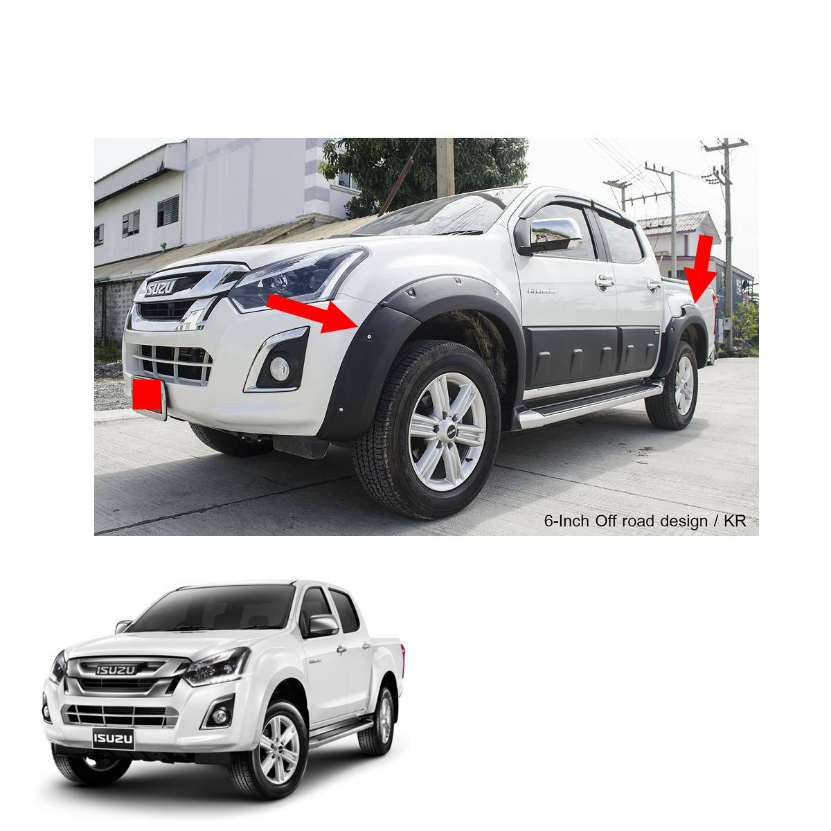 Buy Powerwarauto Fender Flares Wheel Matte Black 6" Nuts 4Pc Trim for Isuzu Dmax Dmax Holden