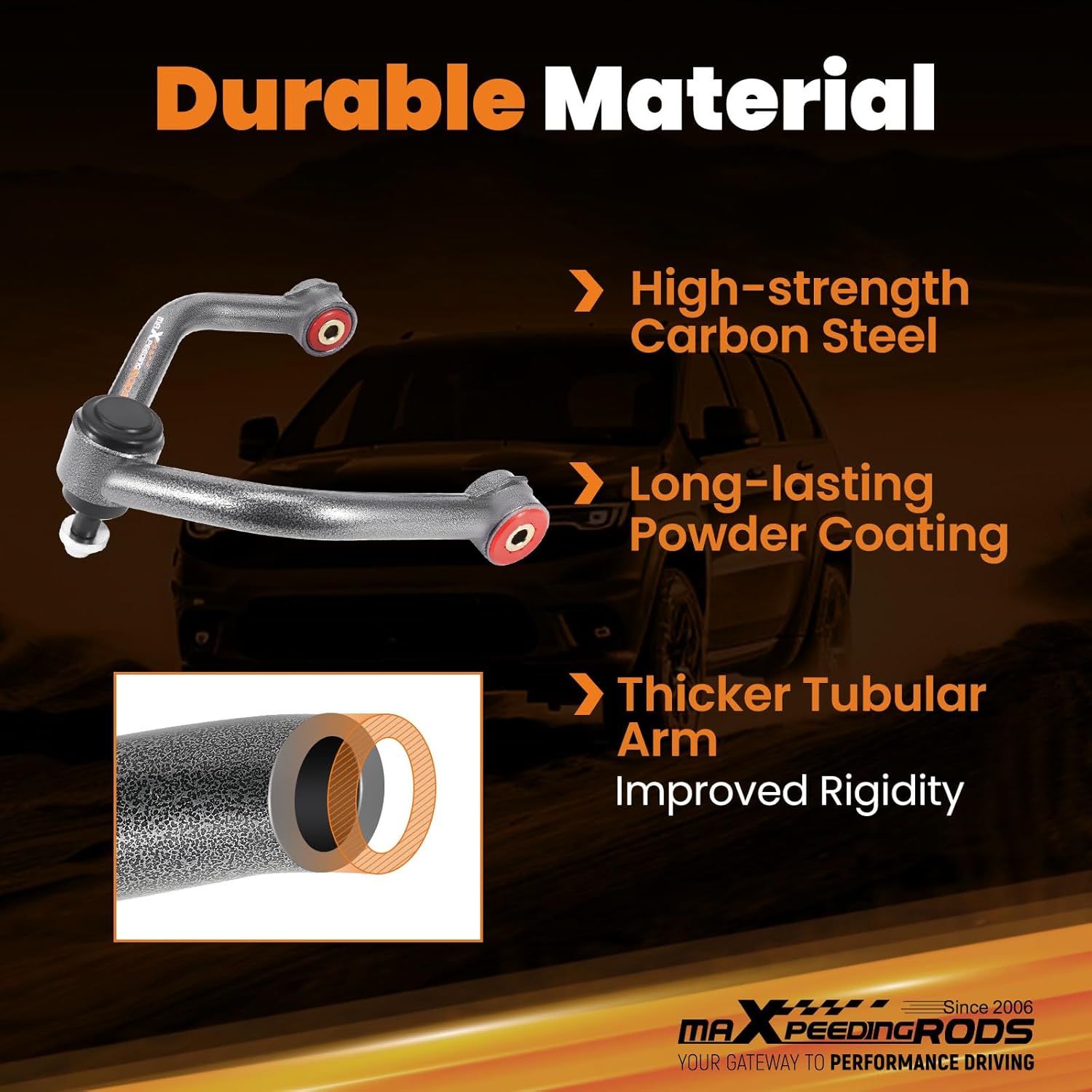 maXpeedingrods 2-4” Lifted Upper Control Arm for Nissan Titan 2004-2023, for Nissan Armada 2005-2019