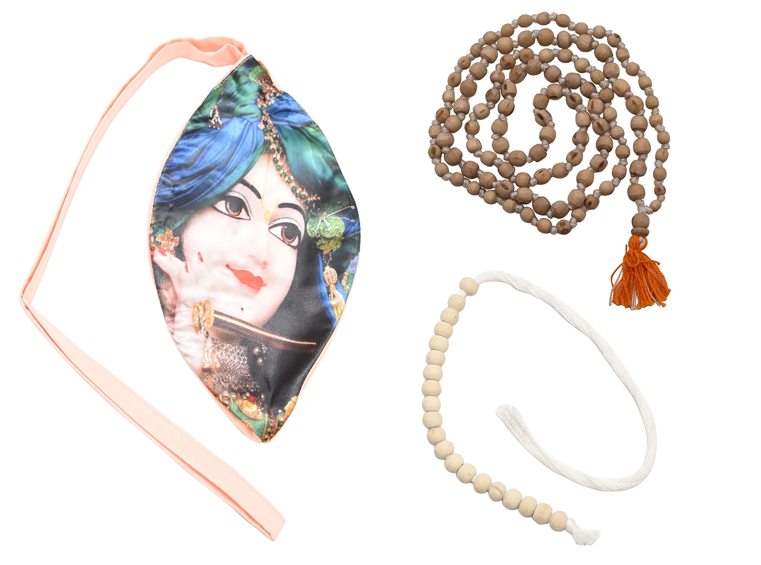 Spiritual WorldSpiritual World Digital Printed Krishna Ji Cotton Bead Bag/Japa Mala Bag/Jholi/Chanting Bag with Jaap Counter/Jaap Mala Desgin #3