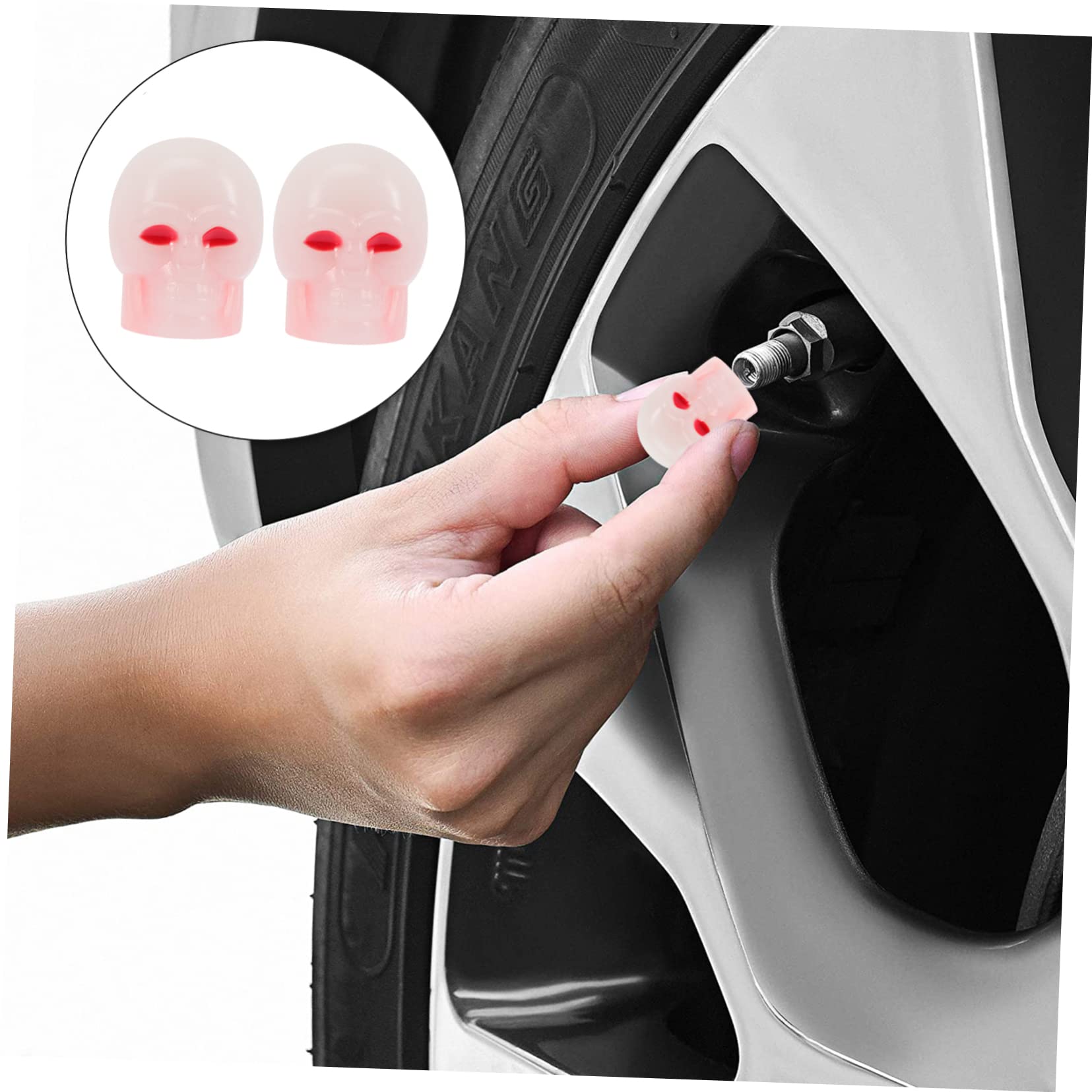 SOLUSTRE Lot De 2 Bouchons De Valve Fluorescents pour Pneus De Voiture Faciles À Installer Style Unique Look Éblouissant 40 Pièces X 2