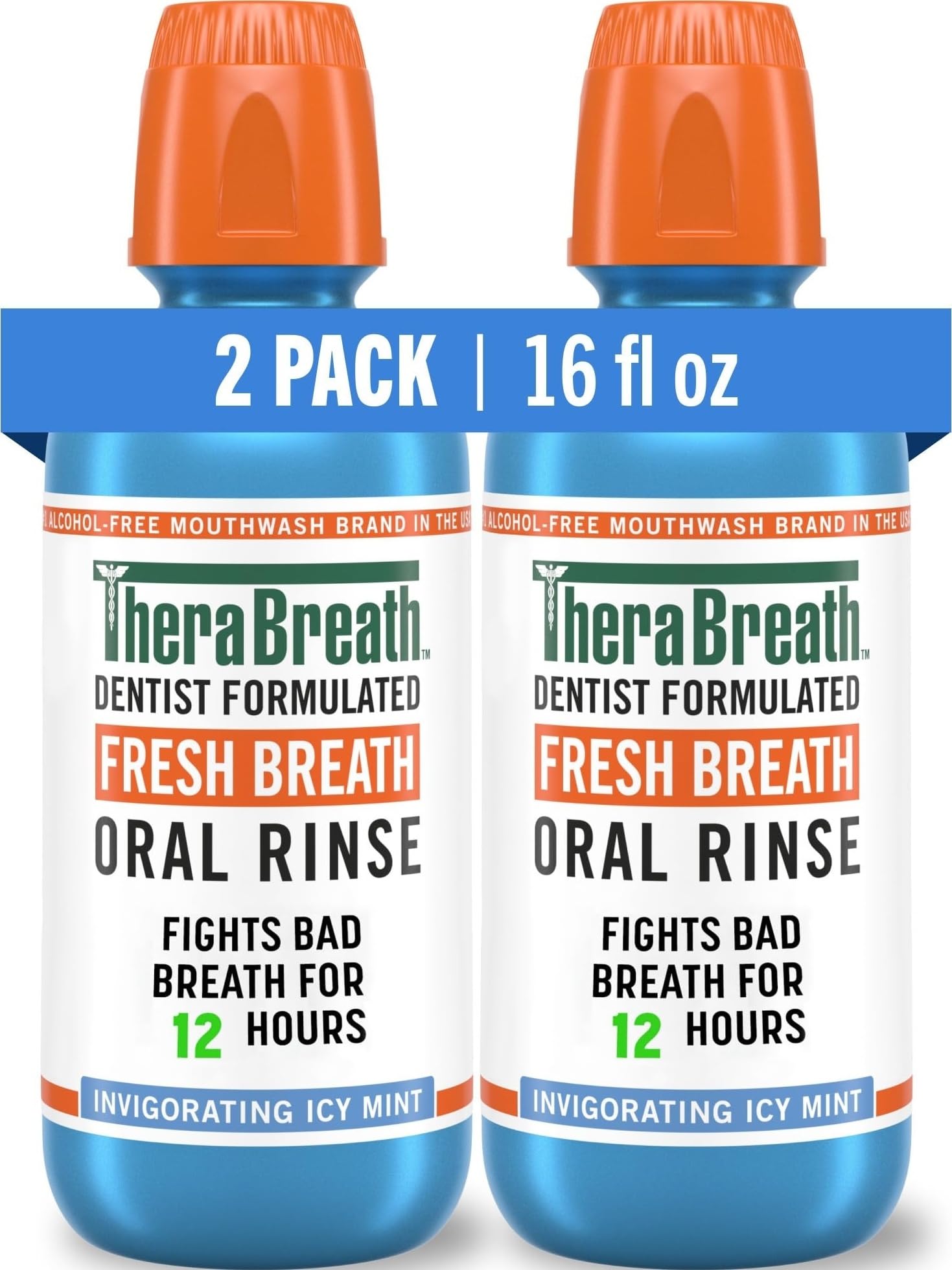 2-Pack TheraBreath Fresh Breath Mouthwash, 16 Fl Oz