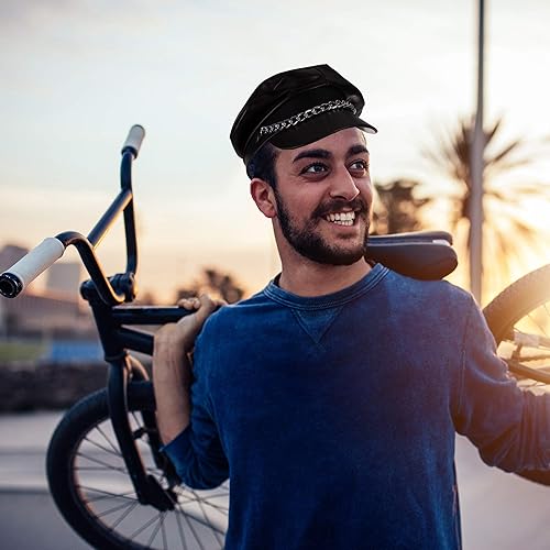 Miniatura 3 de Windy City Novelties - Sombrero negro de disfraz de motociclista para hombres, mujeres y niños