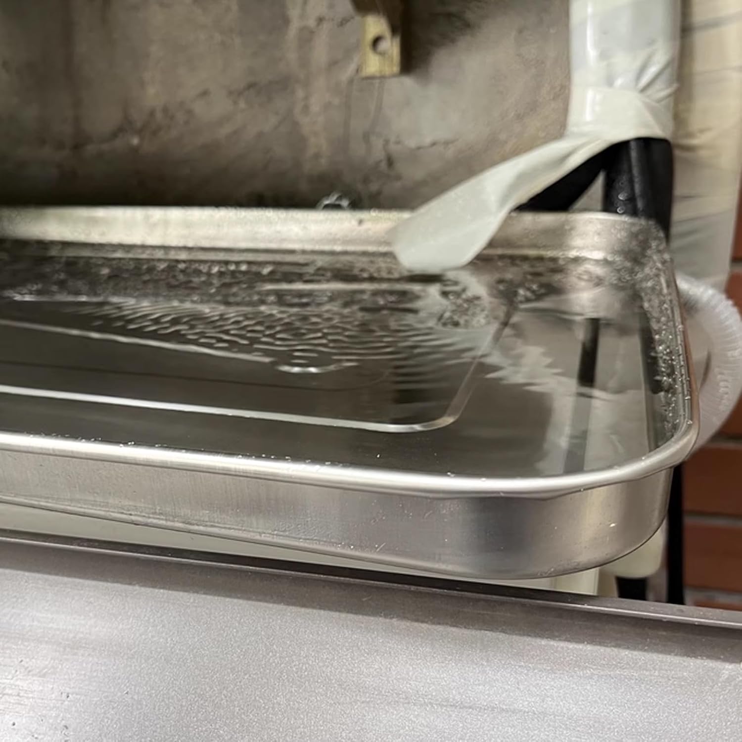 Universal Stainless Steel AC Drip Pan - Outdoor Water Collection Cushion for Window & Mini Split Units (93x44cm/37x17in) - Durable Drainage Solution