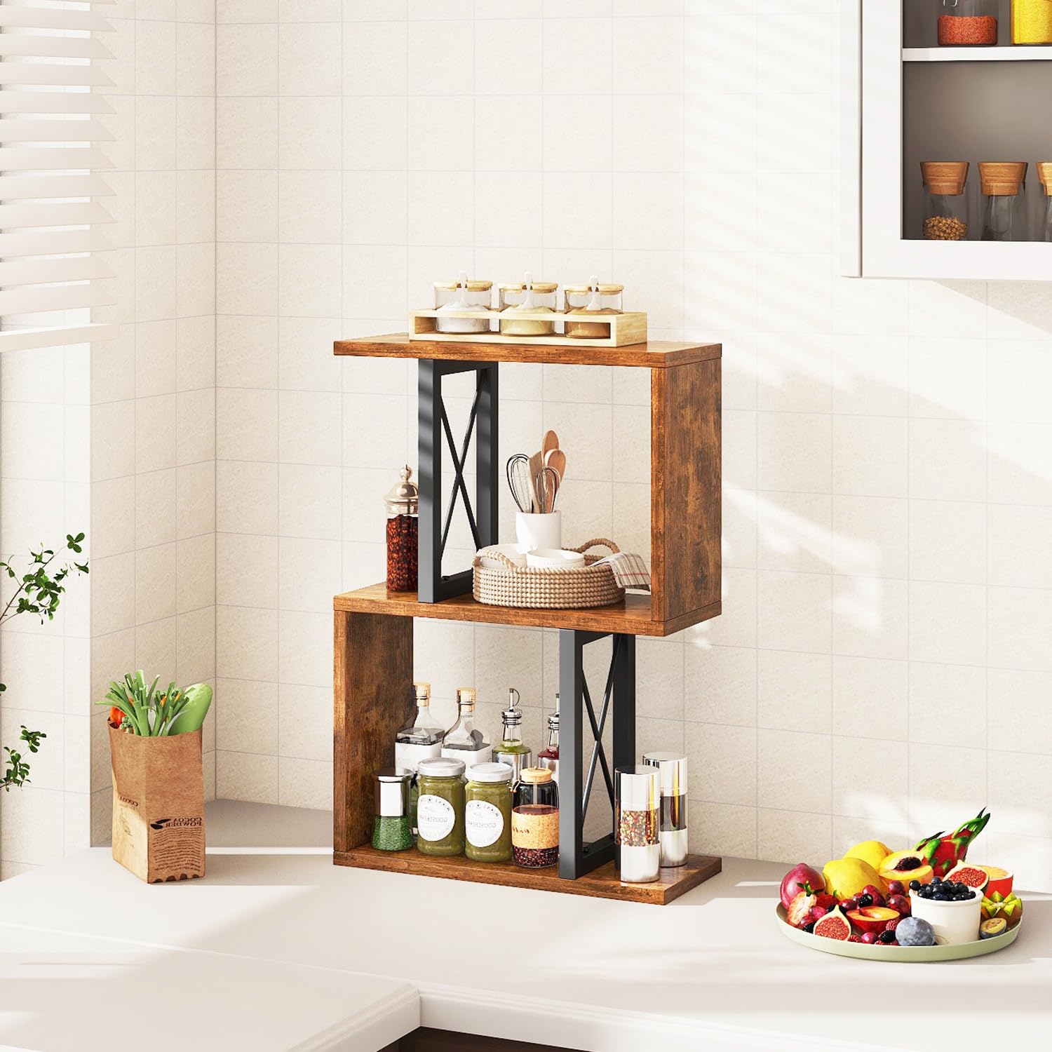 IBUYKE Étagère de Bureau, étagère à Livres à 3 Niveaux, Rangement pour Bureau/dortoir, étagère de Bureau Solide TMZ011H
