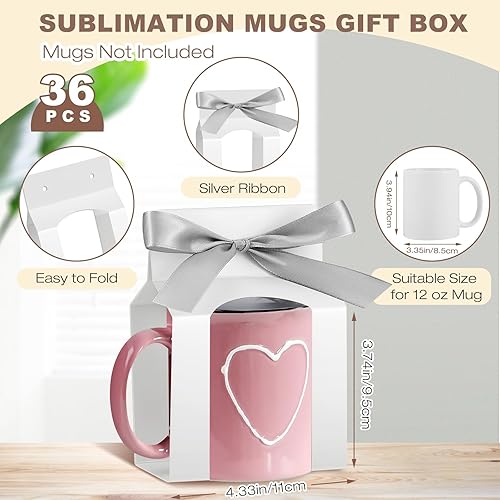 Miniatura 2 de Kosiz 36 cajas de tazas de sublimación, bolsas de regalo, caja de regalo con ventana, cajas de taza para envío, caja de embalaje de regalo para