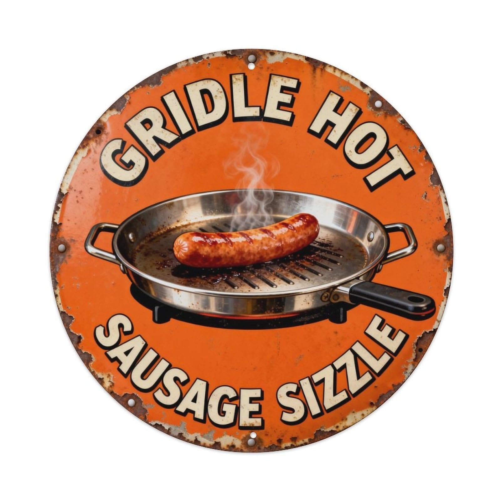 Sausage Sizzle Metal Tin Sign Plaque