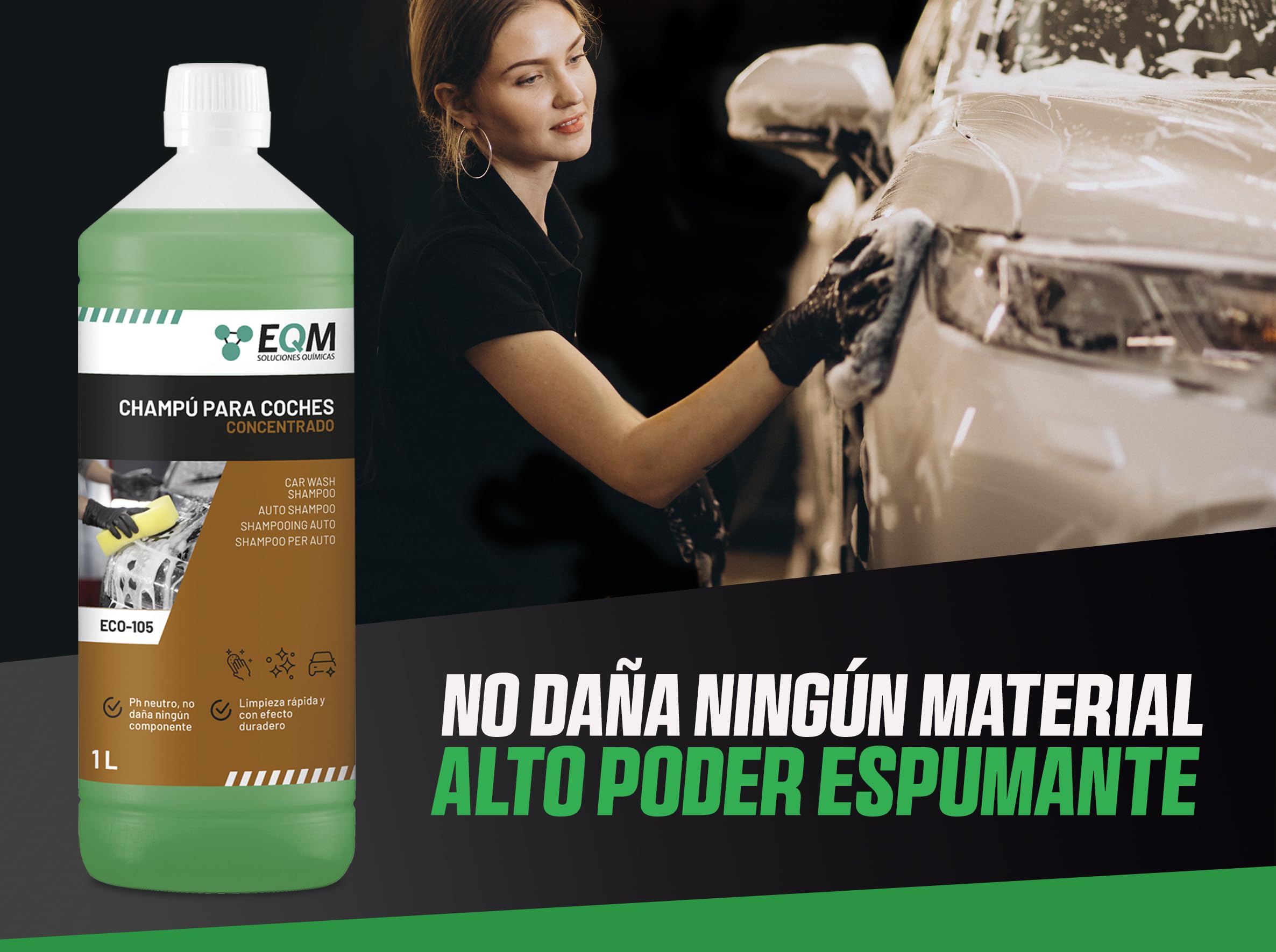 Champú Concentrado para Coche ECO-105 1L pH Neutro