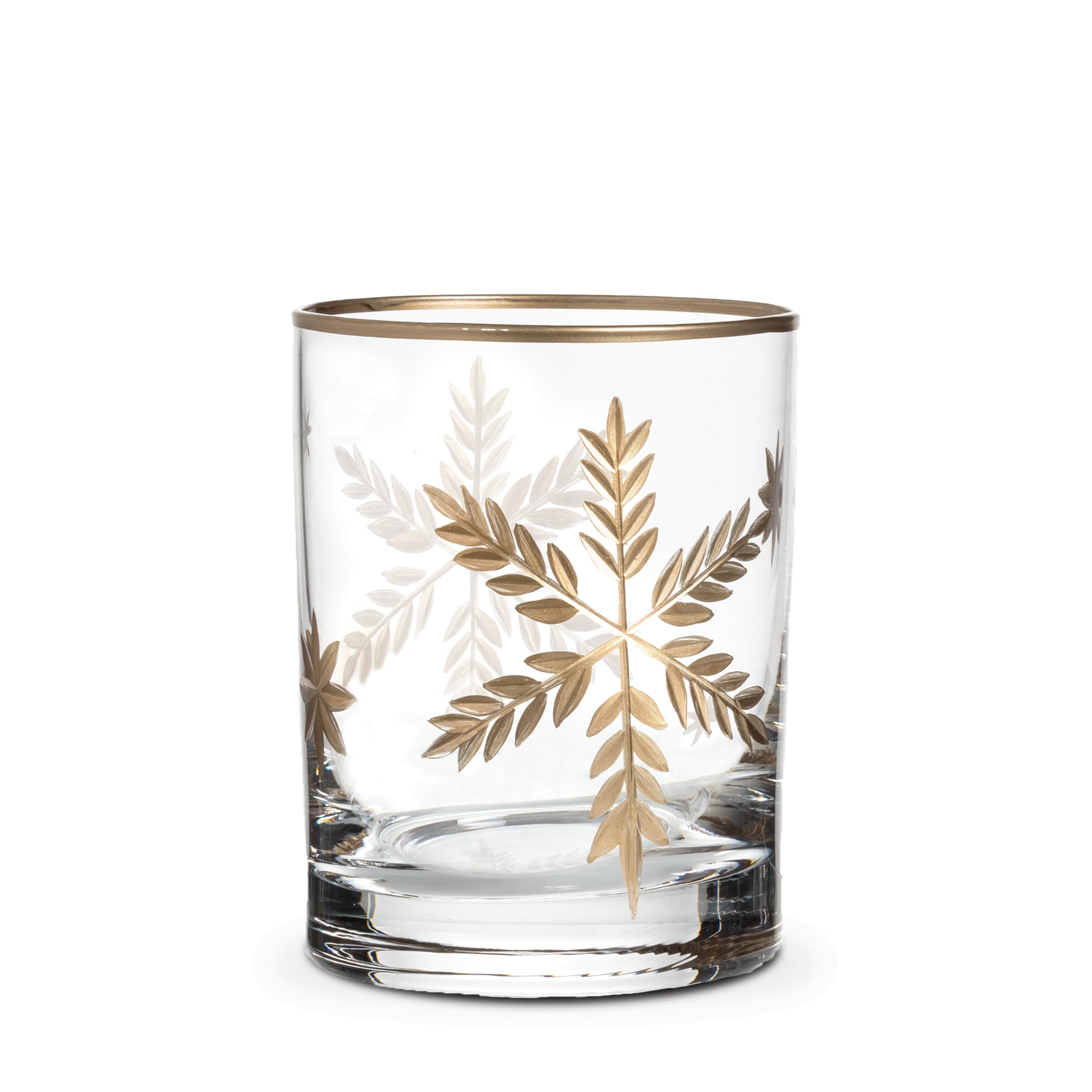 Abbott Collection Vaso de cristal con diseño de copo de nieve dorado (340.2 g)