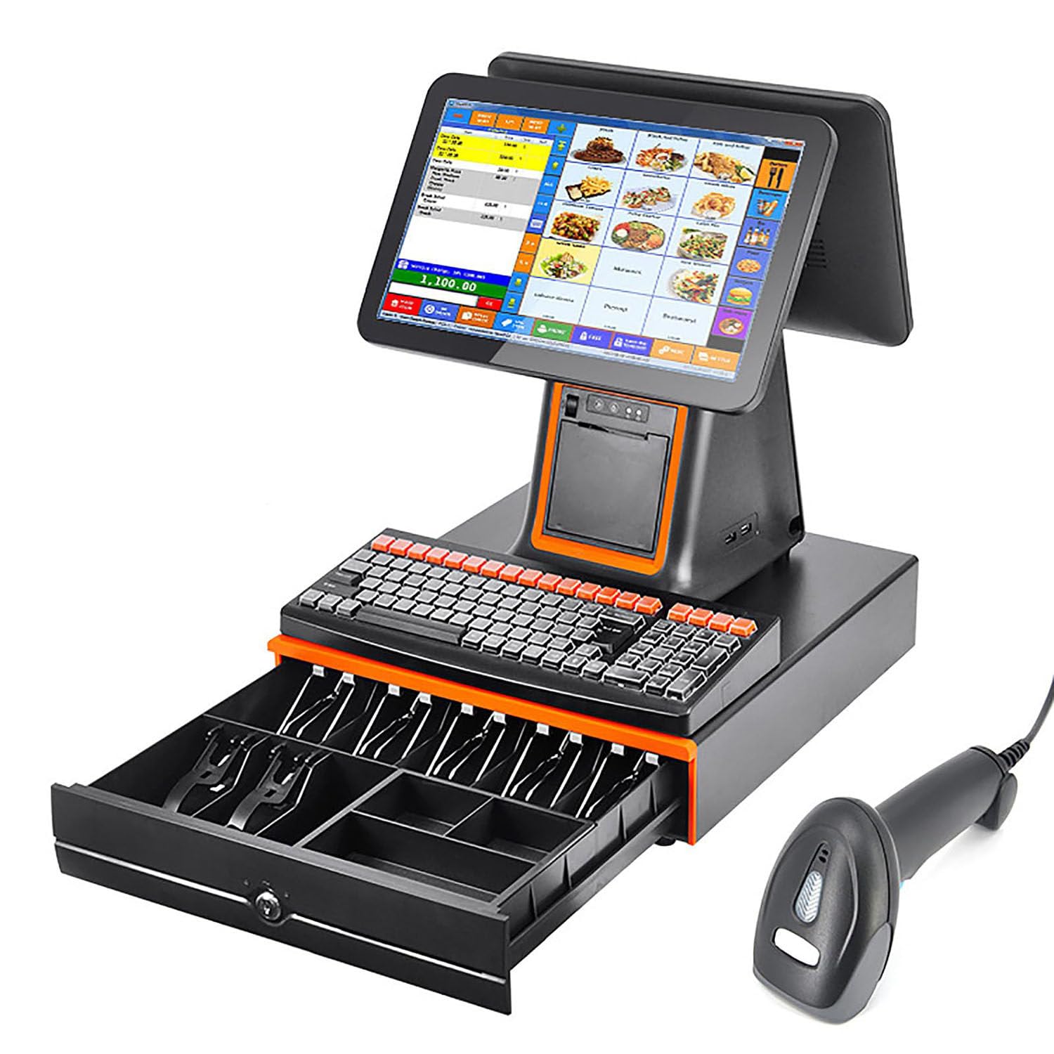 POS con registratore di cassa touch screen intelligente All in ONE, per ristoranti e negozi al dettaglio, stampante termica integrata da 2 1/4'' (58 mm),C