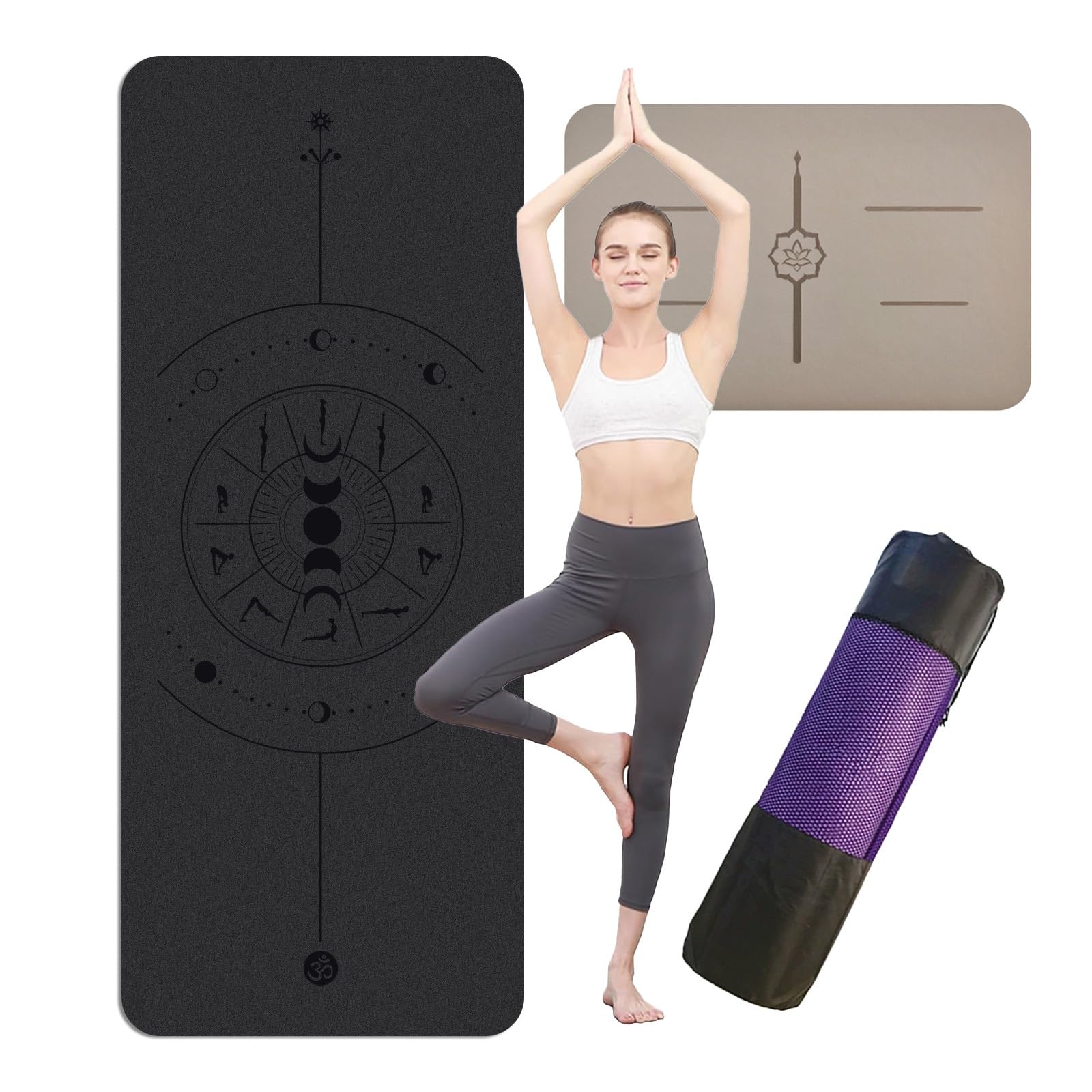 Tapis yoga antidérapant confortable résistant à la transpiration - 7