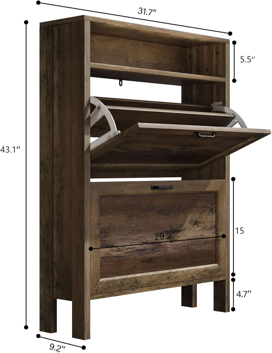 LOUVIXA Shoe Cabinet with dimensions labeled