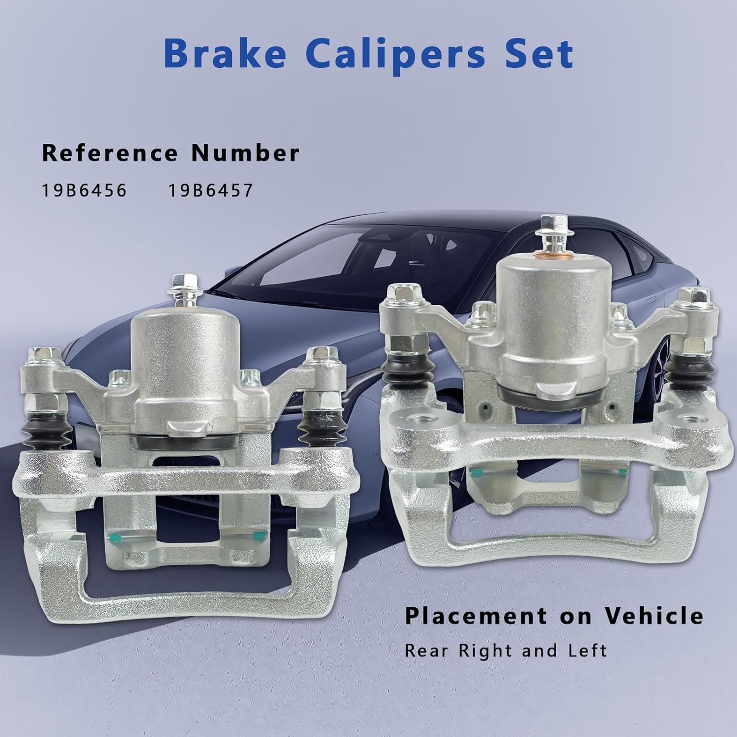 2 Pcs Rear Disc Brake Caliper Assembly Compatible with 2011-2015 Hyundai Sonata, 2011-2015 Kia Optima, Rear Left & Right Brake Calipers Replace for 19B6456 19B6457