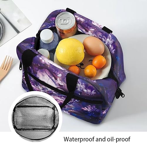 Vista 200 de doginthehole Bolsa de almuerzo portátil de teñido anudado azul, bolsa de almuerzo, organizador reutilizable, hielera para adultos, al aire libre