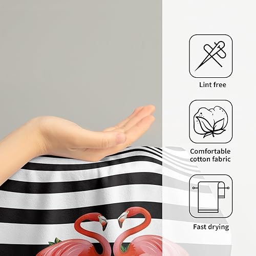 Vista 325 de Toallas de mano en blanco y negro – Toallas clásicas a rayas blancas y negras, toallas de baño modernas y sencillas, toallas de baño absorbentes